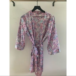 floral satin kimono